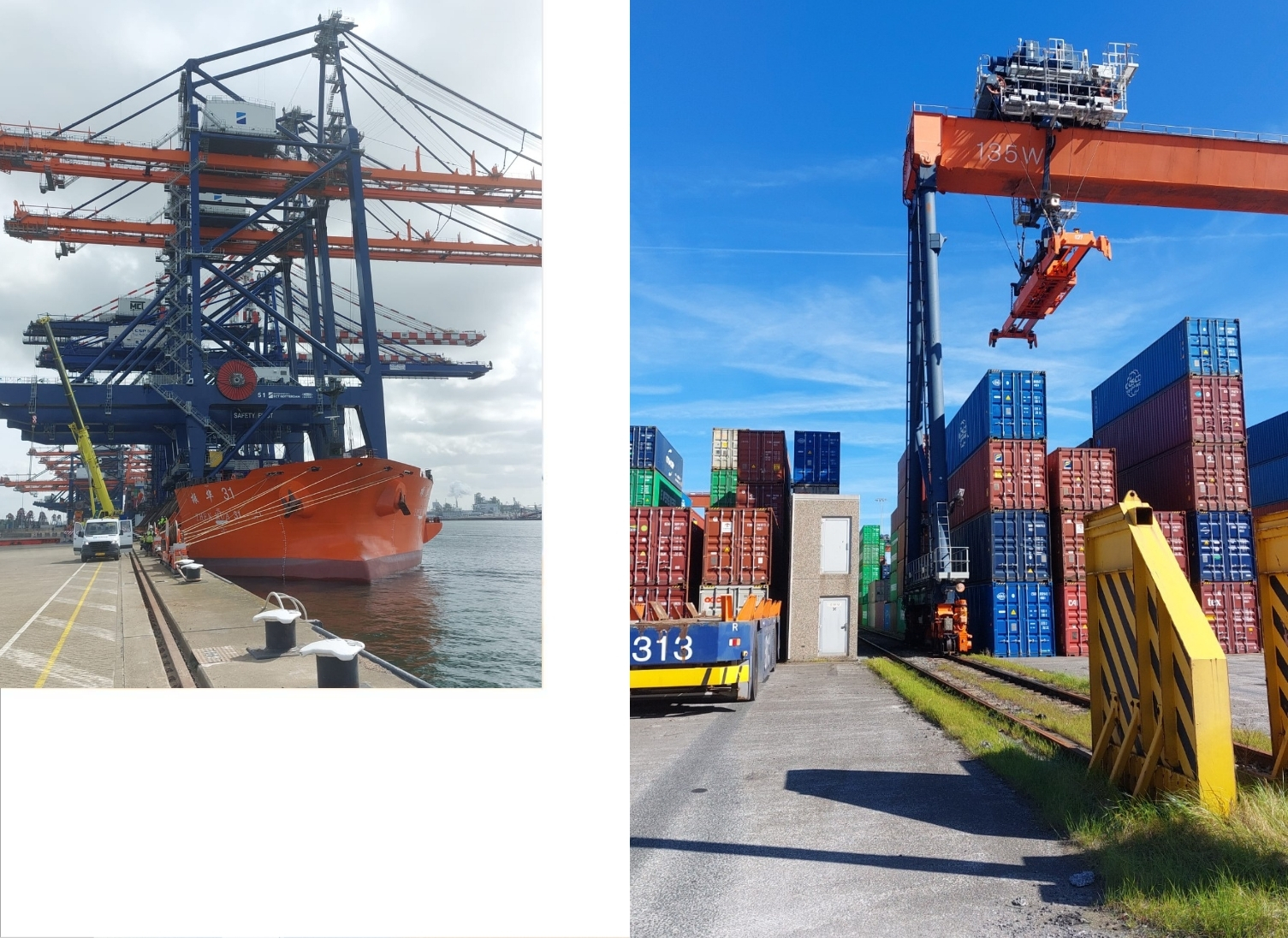 Aanleg glasvezelinfrastructuur bij containerterminal op de Tweede Maasvlakte in Rotterdam